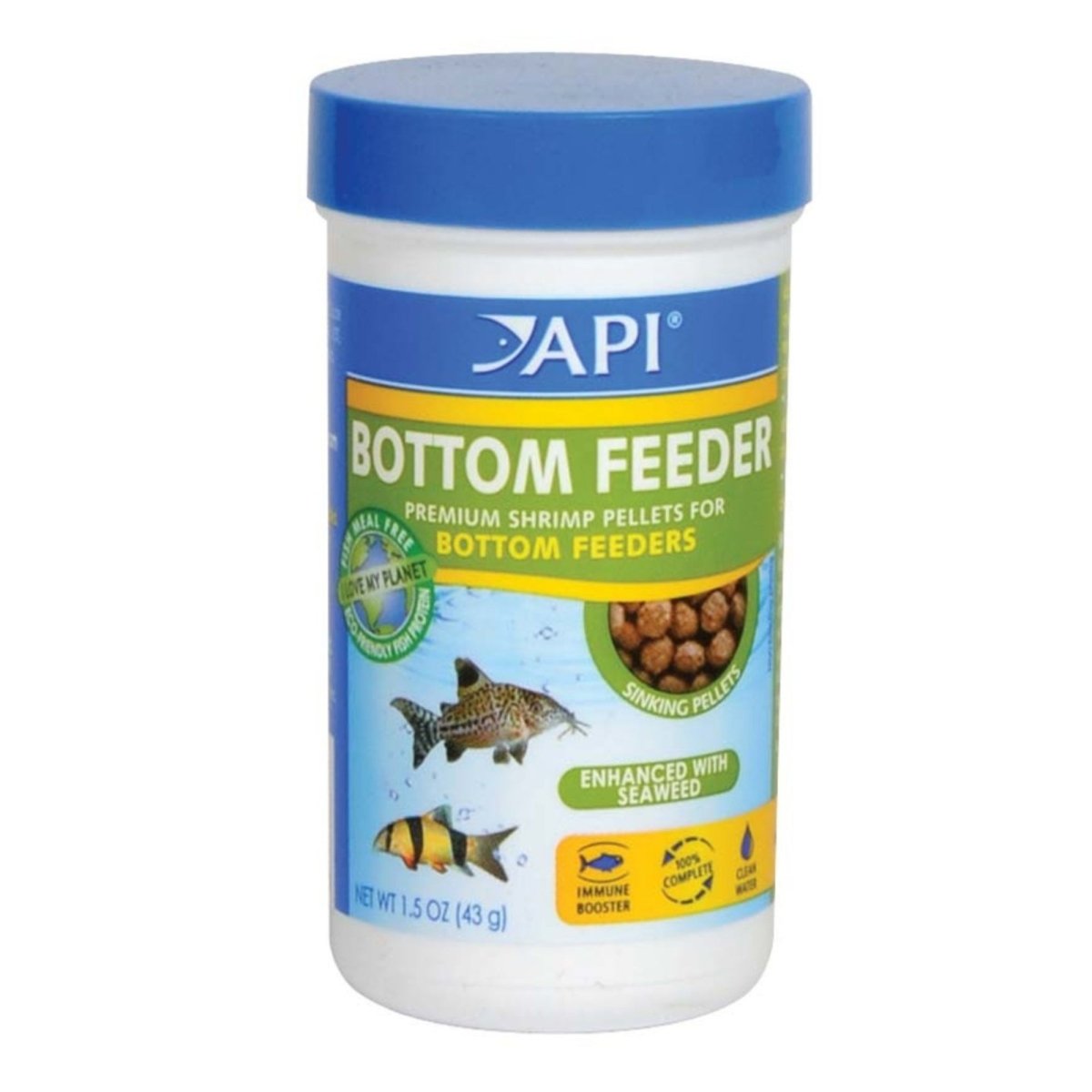 API Bottom Feeder Premium Shrimp Sinking Pellets Fish Food 1ea/1.5 oz. - Pets Perfect