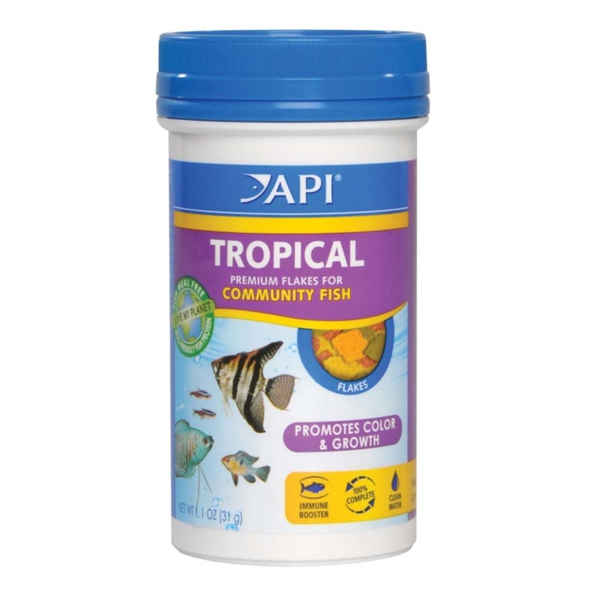 API Tropical Premium Flakes Fish Food 1ea/1.1 oz. - Pets Perfect