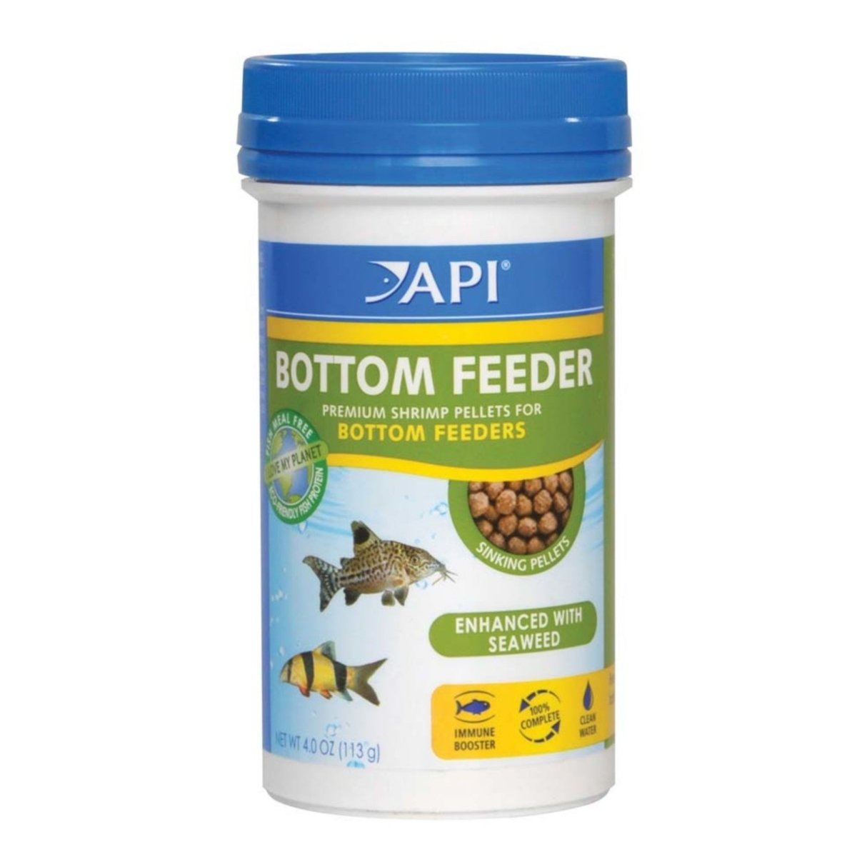 API Bottom Feeder Premium Shrimp Sinking Pellets Fish Food 1ea/4 oz. - Pets Perfect