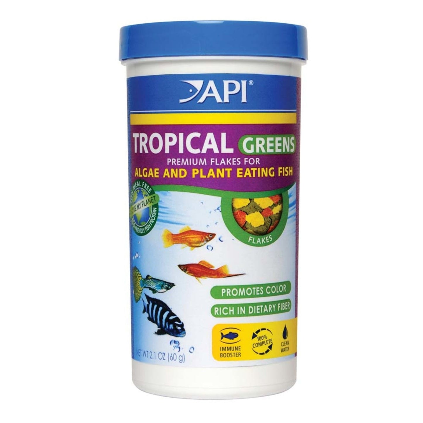 API Tropical Greens Flakes Fish Food 1ea/2.1 oz. - Pets Perfect