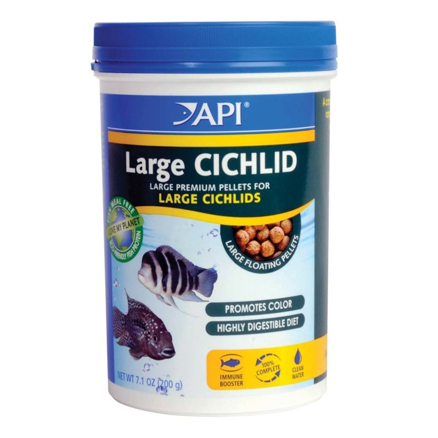 API Cichlid Premium Floating Pellets Fish Food 1ea/7.1 oz, LG - Pets Perfect