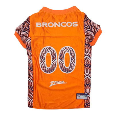 Denver Broncos Zubaz Dog Jersey - NFL Licensed Mesh by Pets First, LG/1