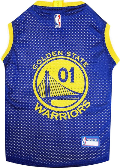 Golden State Warriors Basketball Mesh Dog Jersey by Pets First, LG/1