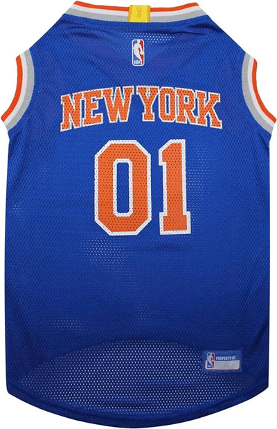New York Knicks Basketball Mesh Dog Jersey by Pets First, LG/1