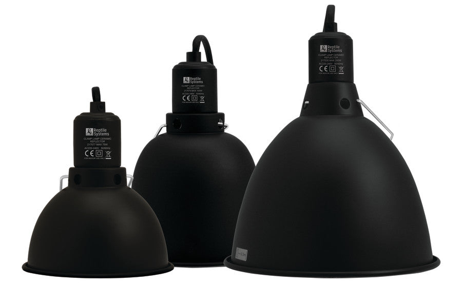 Reptile Systems Clamp Lamp Ceramic Reflector Black Edition Medium