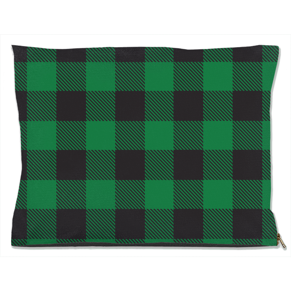 Buffalo Plaid Green Dog Bed, Fleece/40x50 inch, view 6