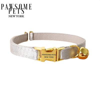 Silver Adj. Nylon Dog & Cat Dog Collar, SMALL