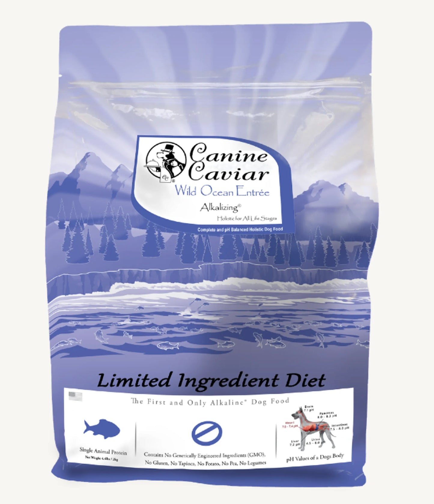 Wild Ocean Herring & Quinoa Dog Food - Limited Ingredient Alkaline Formula for All Life Stages, 35 lbs