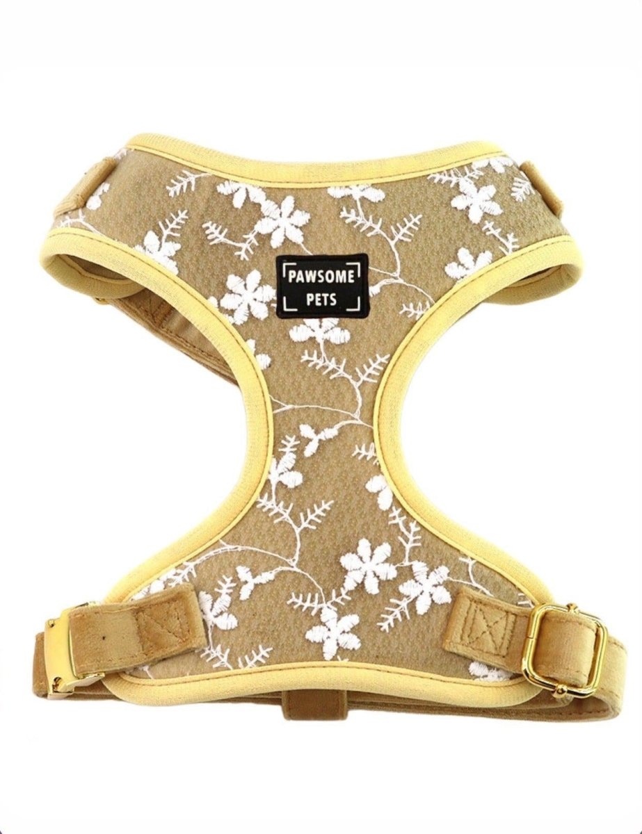 Adjustable Dog Harness, Golden Floral