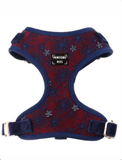 Adjustable Dog Harness, Burgundy