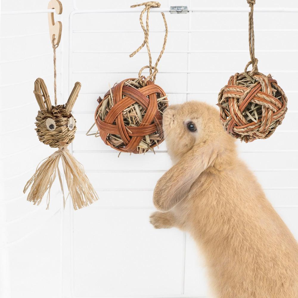 Natural Straw Hanging Chew Toy for Small Pets - Pets Perfect