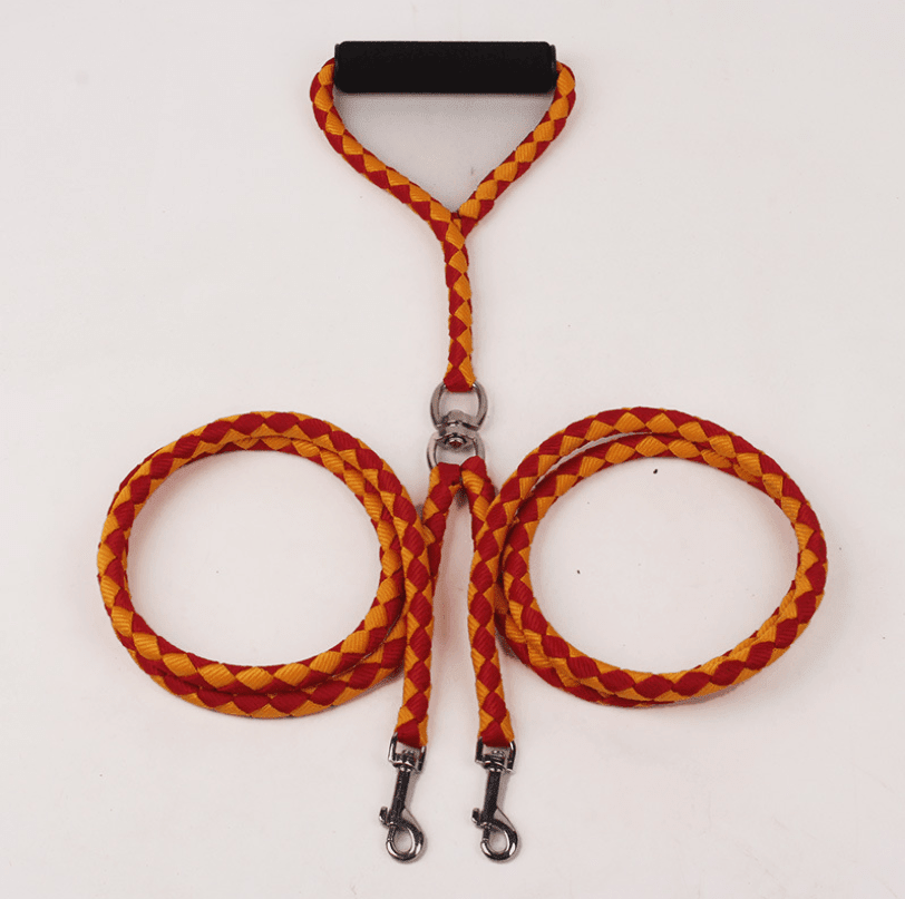 Double - Ended Hand - Knitted Braided Rope Dog Leash: The Ultimate Outdoor Companion - Pets Perfect