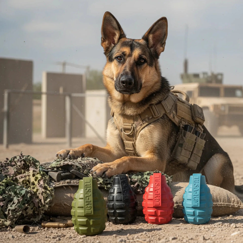 USA-K9 Grenade Durable Rubber Chew Dog Toy & Treat Dispenser, view 6