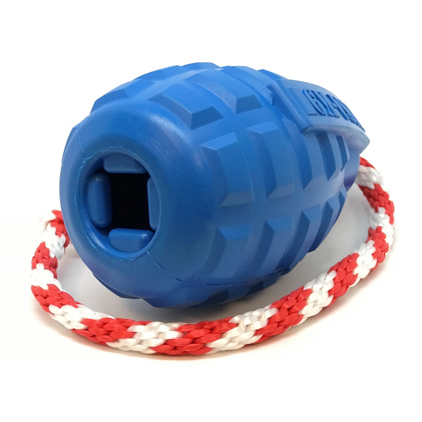 USA - K9 Grenade Durable Rubber Chew Toy, Treat Dispenser, Reward Toy, Tug Toy, and Retrieving Toy - Pets Perfect