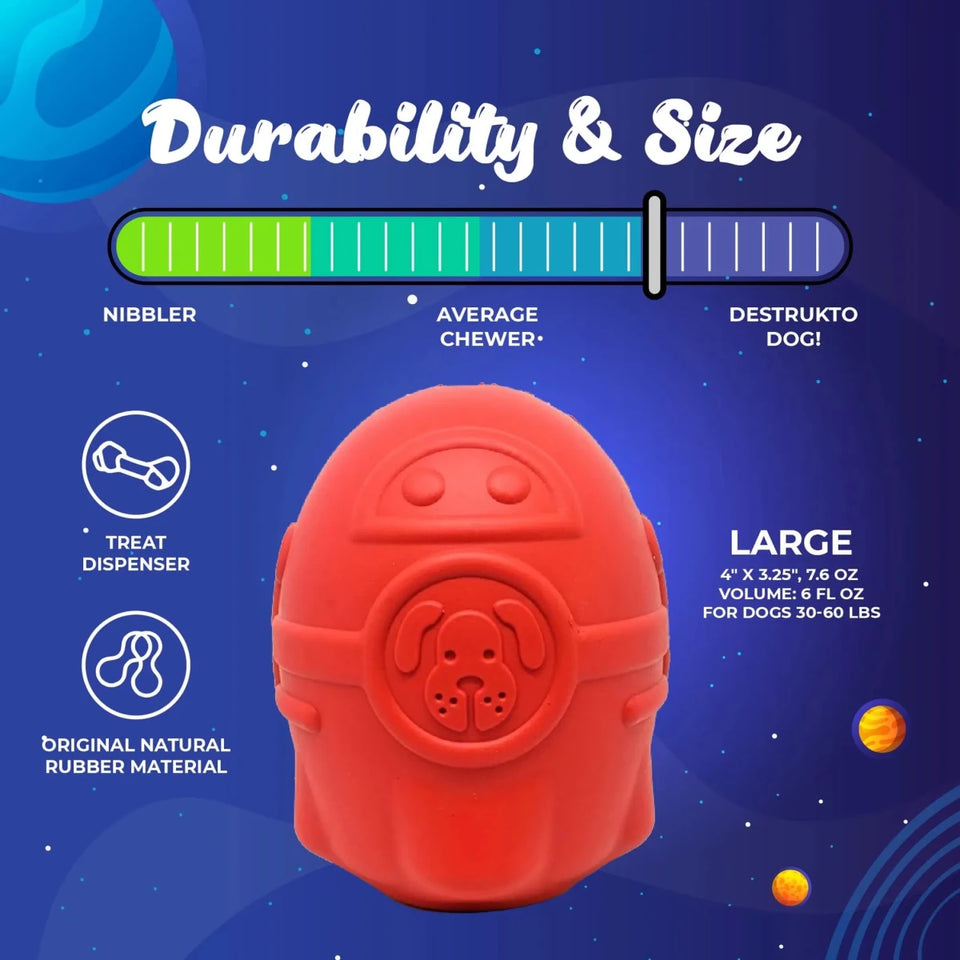 SN Rocketman Durable Rubber Treat Dispenser & Chew Dog Toy - Pets Perfect