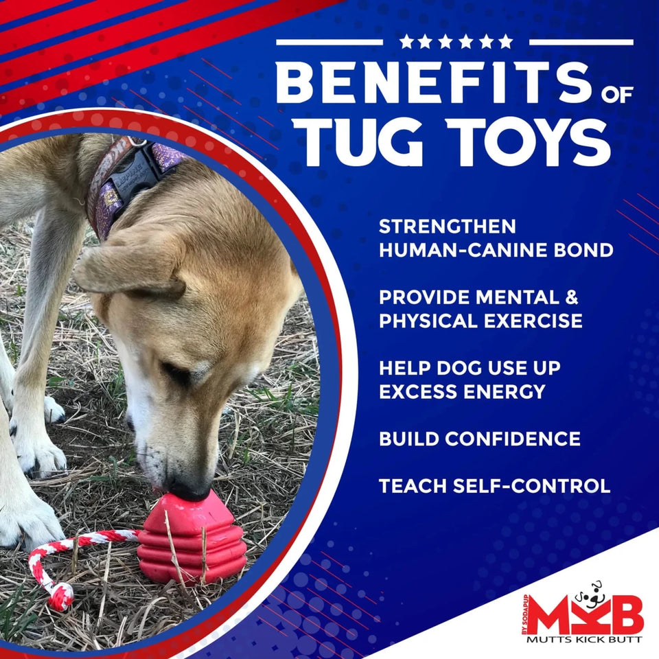 MKB Heart on a String Ultra-Durable Durable Rubber Chew Dog Toy, Reward Toy, Tug Toy, and Retrieving Toy - Pets Perfect