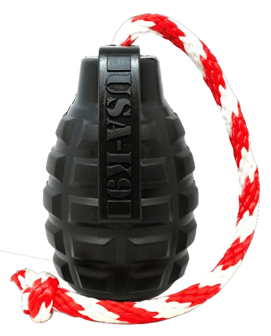 USA-K9 Grenade Rubber Chew Toy & Treat Dispenser for Dogs