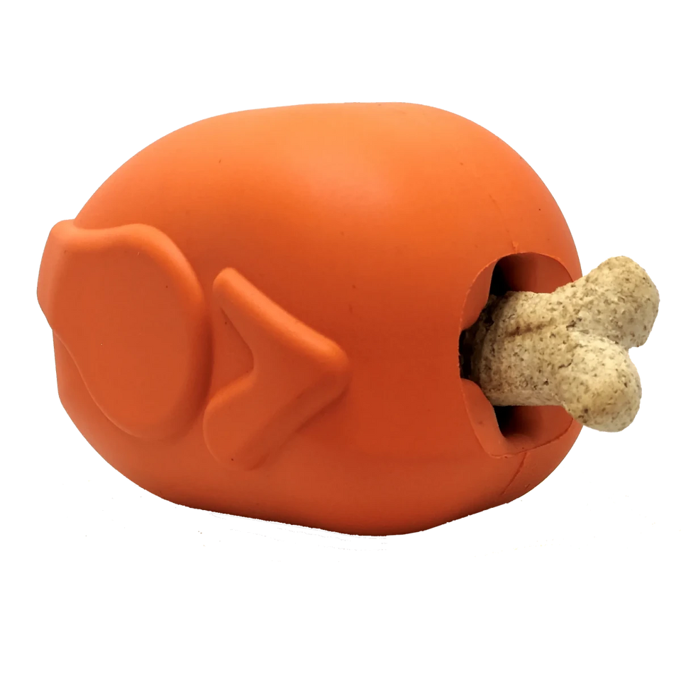 MKB Roasted Turkey Durable Rubber Chew Dog Toy & Treat Dispenser, view 3