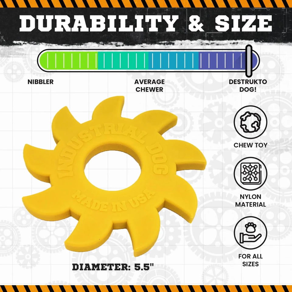 ID Circular Saw Blade Ultra Durable Nylon Dog Chew Toy for Aggressive Chewers - Pets Perfect