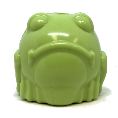 MKB Bull Frog Durable Rubber Chew Dog Toy & Treat Dispenser, Green/MEDIUM