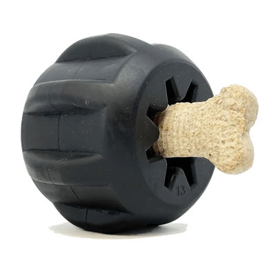 Magnum Black ID Gear Treat Pocket Durable Rubber Treat Holder and Chew Dog Toy - Pets Perfect