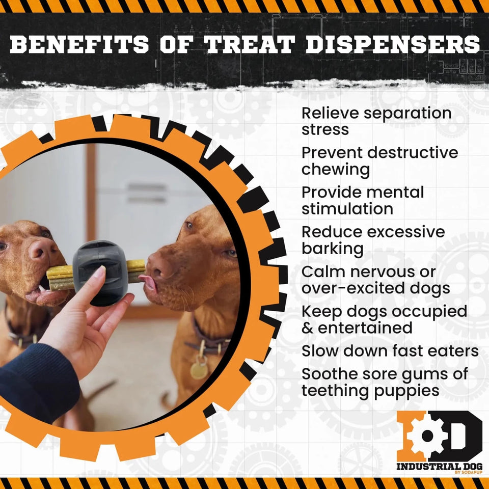Magnum Black ID Gear Treat Pocket Durable Rubber Treat Holder and Chew Dog Toy - Pets Perfect
