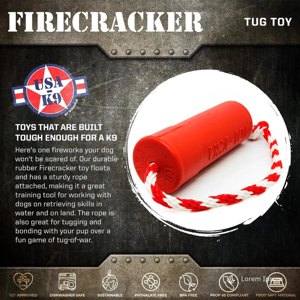 USA-K9 Firecracker Durable Rubber Floating Training Dummy - Pets Perfect