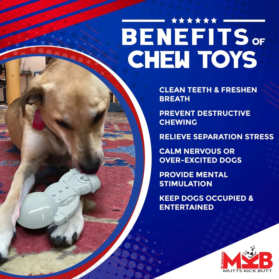 MKB Snowman Ultra Durable Nylon Dog Chew Toy for Aggressive Chewers - Pets Perfect