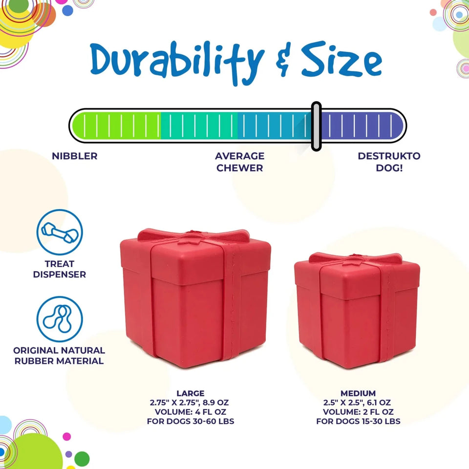 SP Gift Box Durable Rubber Chew Dog Toy & Treat Dispenser, view 7