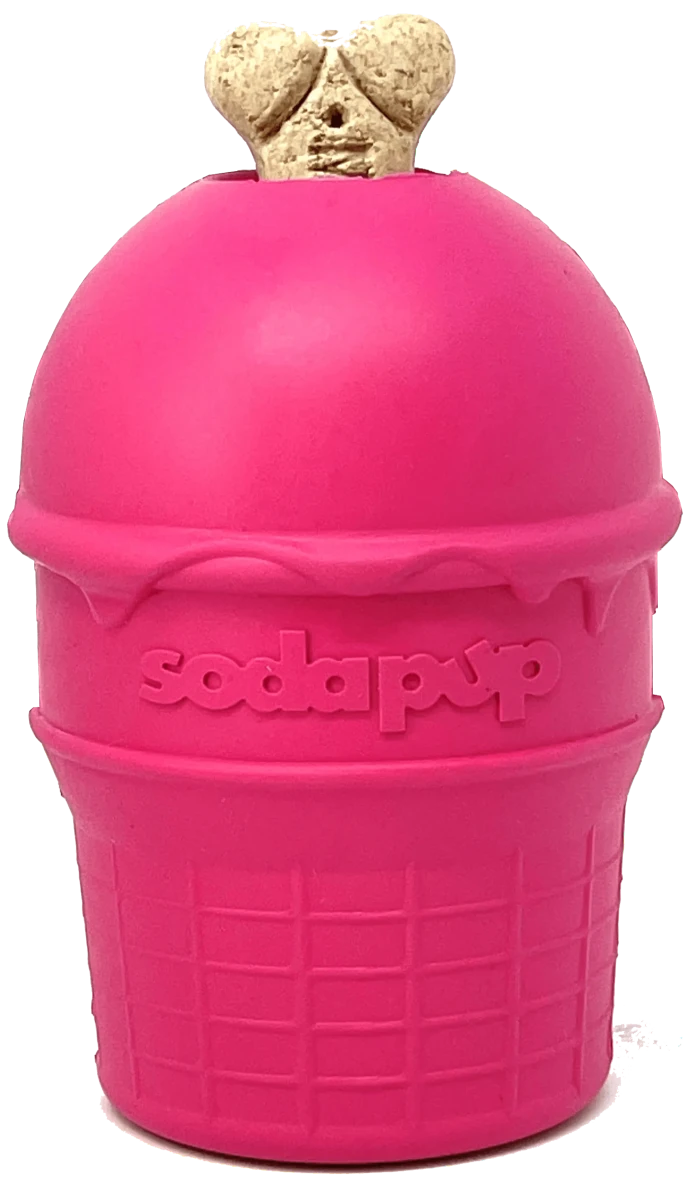 SP Ice Cream Cone Durable Rubber Chew Dog Toy and Treat Dispenser, view 5