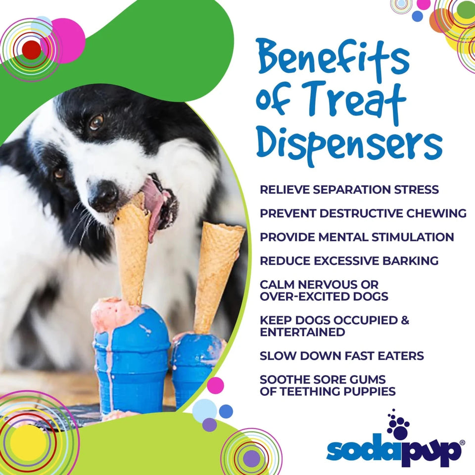 SP Ice Cream Cone Durable Rubber Chew Dog Toy and Treat Dispenser, view 8
