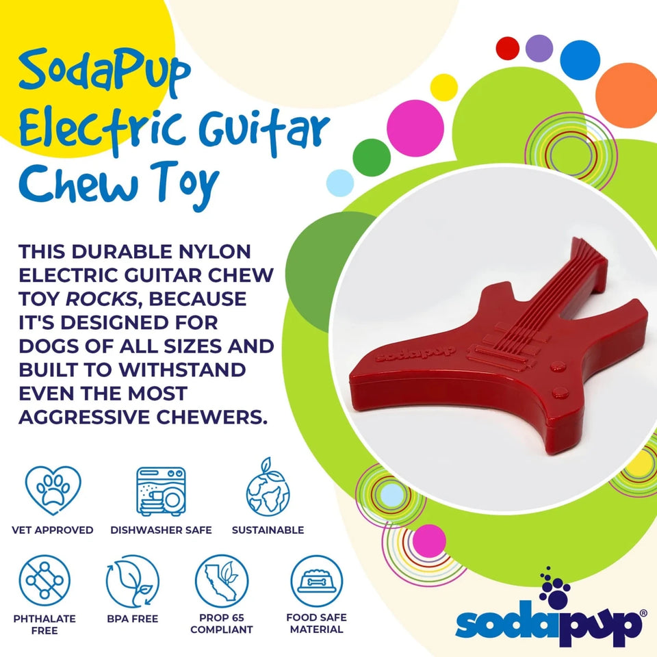 SP Electric Guitar Ultra Durable Nylon Dog Chew Toy for Aggressive Chewers - Pets Perfect