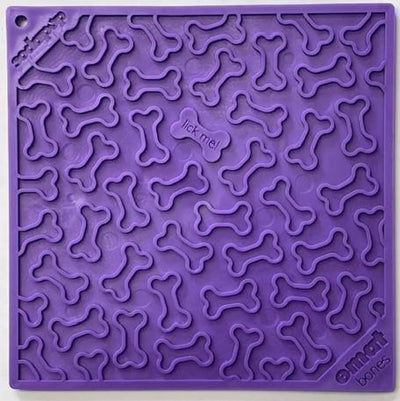 SodaPup Bones Design eMat Enrichment Lick Mat, 8 in, Purple/1