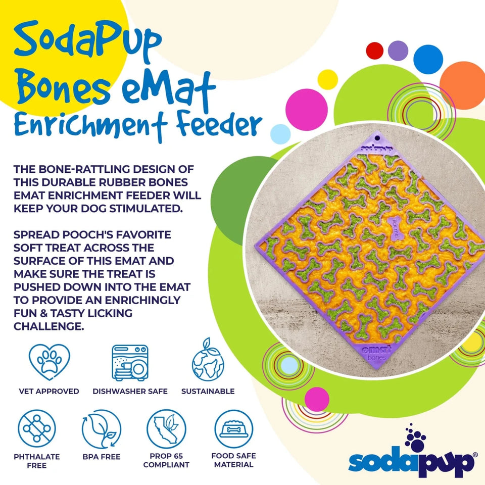 SodaPup Bones Design eMat Enrichment Lick Mat, 8 in, view 6