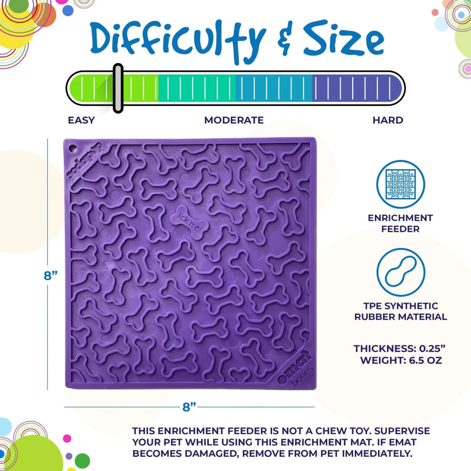 SodaPup Bones Design eMat Enrichment Lick Mat, 8 in, view 8