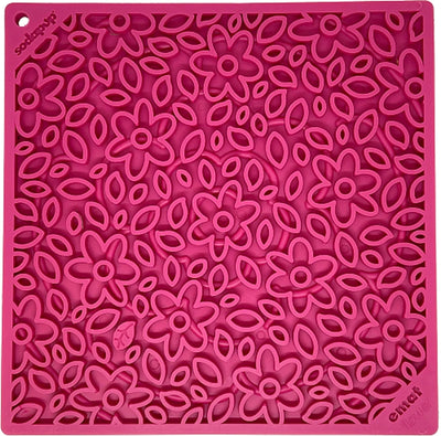 SodaPup Flower Power Design eMat Enrichment Lick Mat, Small and Large, Pink/1