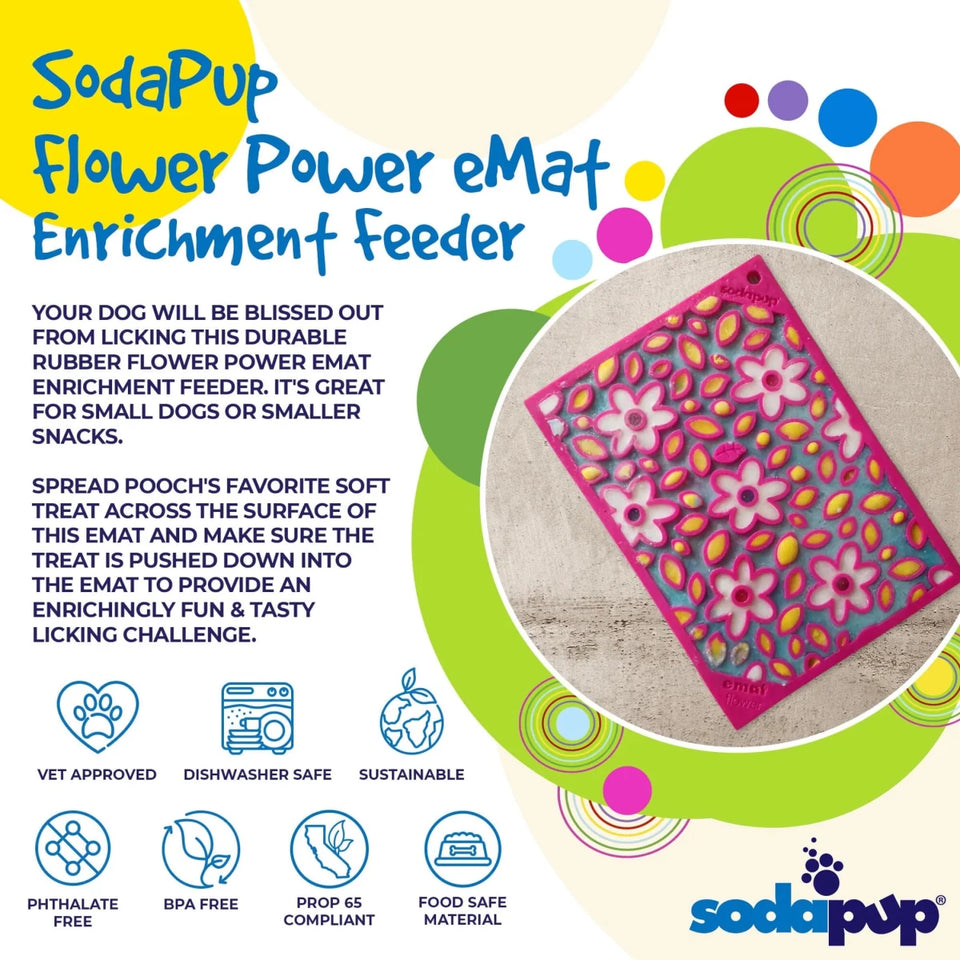 SodaPup Flower Power Design eMat Enrichment Lick Mat, Small and Large, view 6