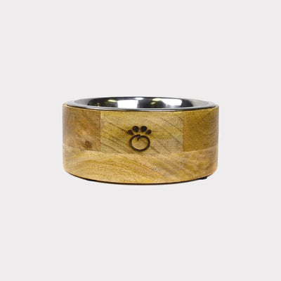 GF Pet Mango Wood Bowl Single, Natural/SMALL
