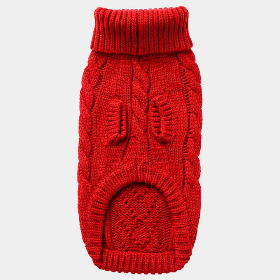 GF Pet Chalet Dog Sweater - Cable Knit Turtleneck, view 34