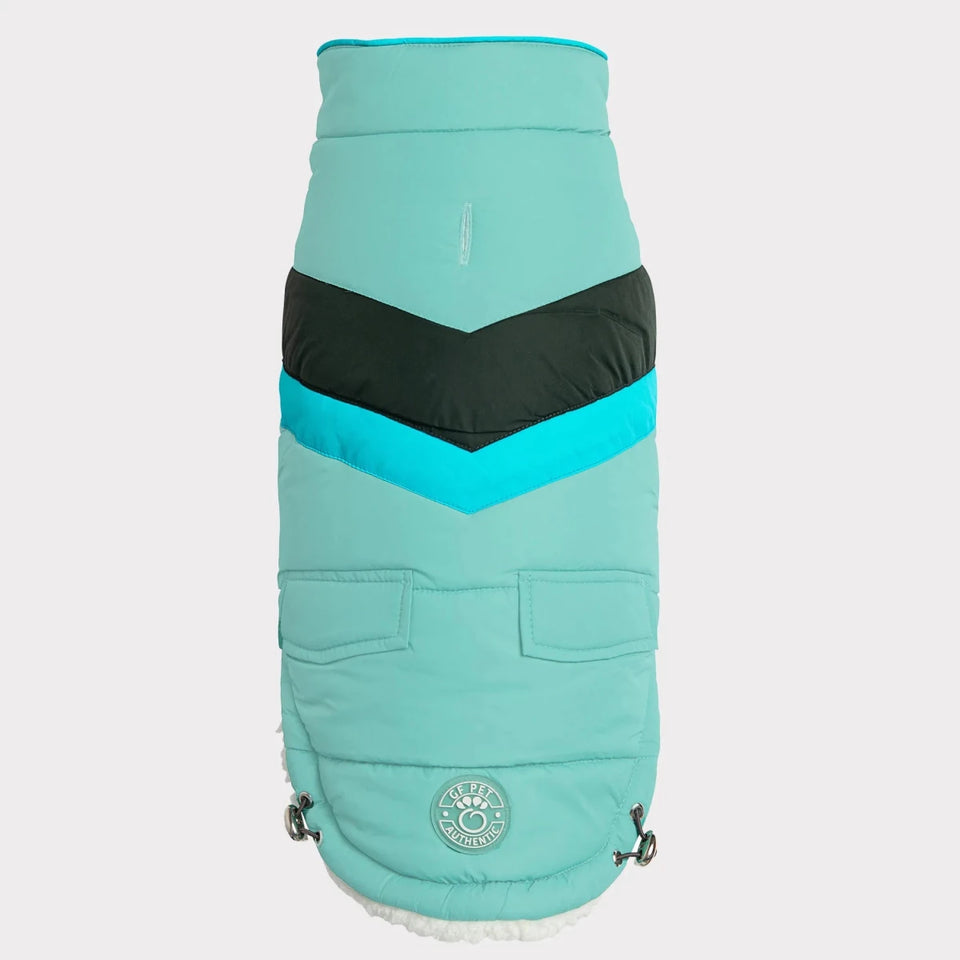 GF Pet Alpine Puffer - Retro Sherpa Lined Dog Coat, Light aqua/2XS, view 29