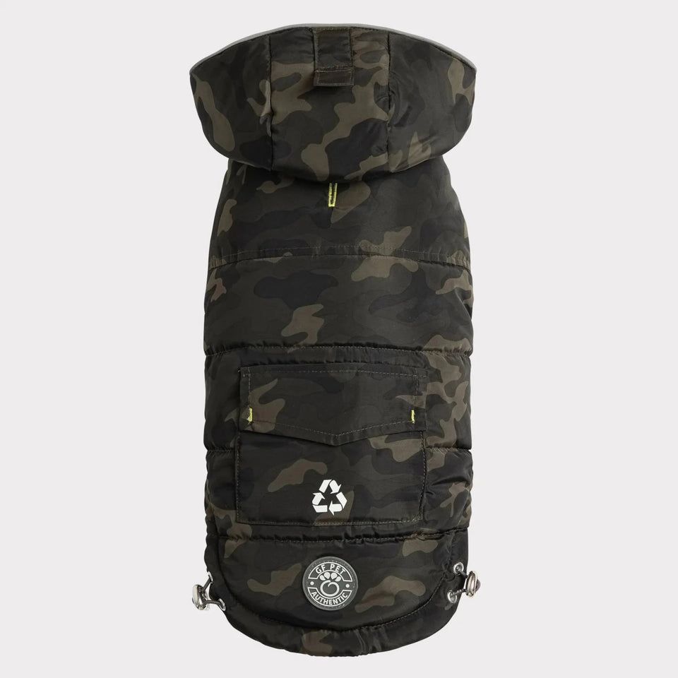GF Pet Recycled Parka - Sustainable Weather Resistant Dog Coat, Camouflage/2XL