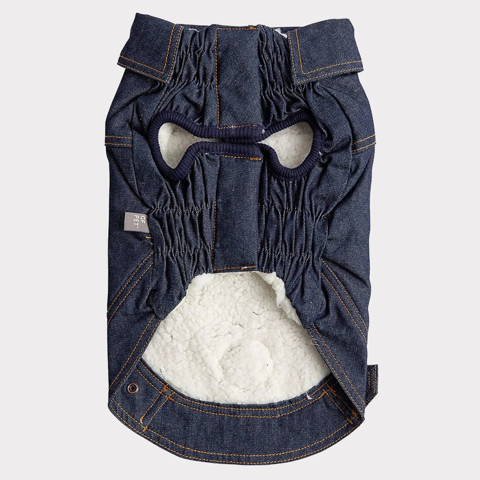 GF Pet Elasto-Fit Denim Dog Jacket with Sherpa Lining, view 12