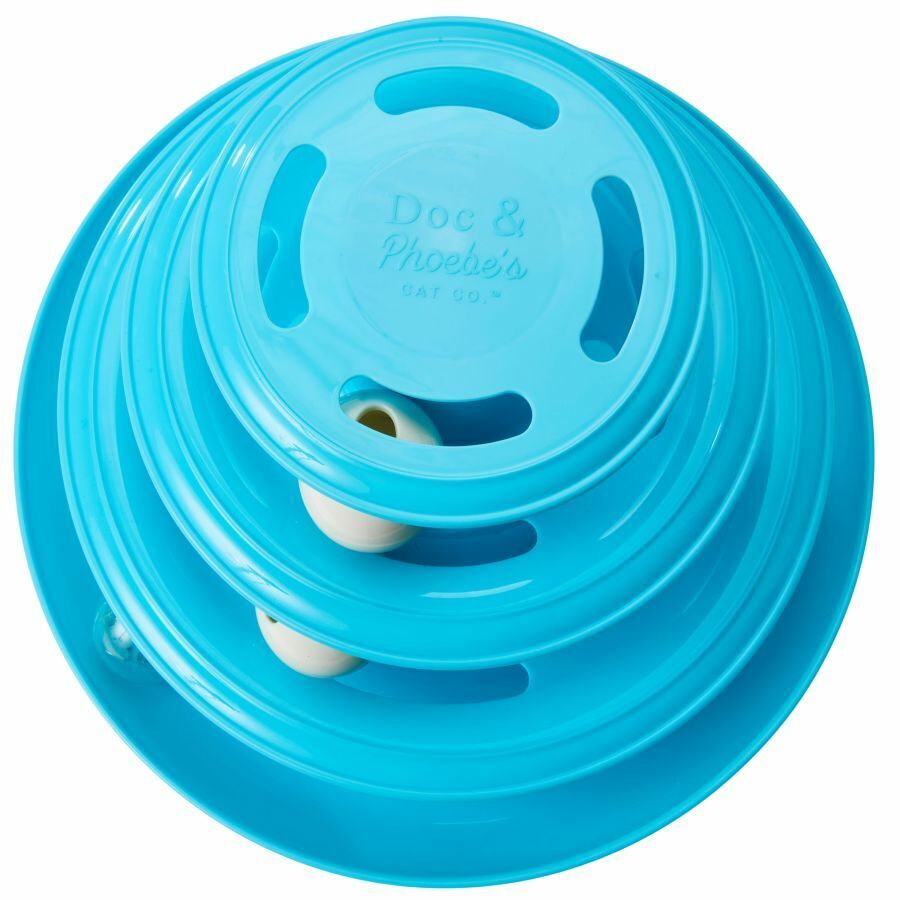 Doc and Phoebe Forever Fun Treat Track Cat Treat Dispenser Blue 5.25, view 3