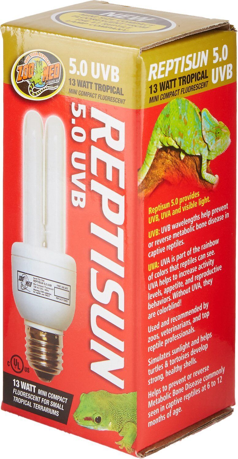 Zoo Med Reptisun 5.0 Uvb Tropical Compact Fluorescent Lamp Mini White 13 W