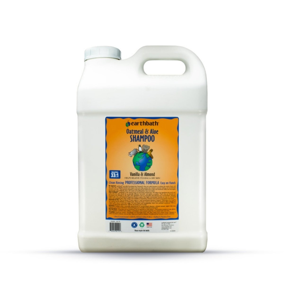 Earthbath Oatmeal Aloe Shampoo, Vanilla Almond 1ea/2.5 gal - Pets Perfect