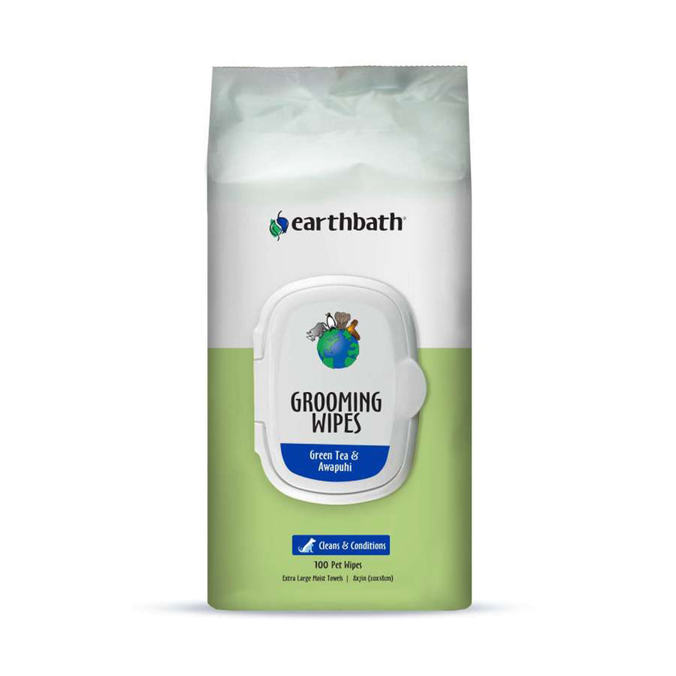 Earthbath Grooming Wipes, Green Tea & Awapuhi 100 ct
