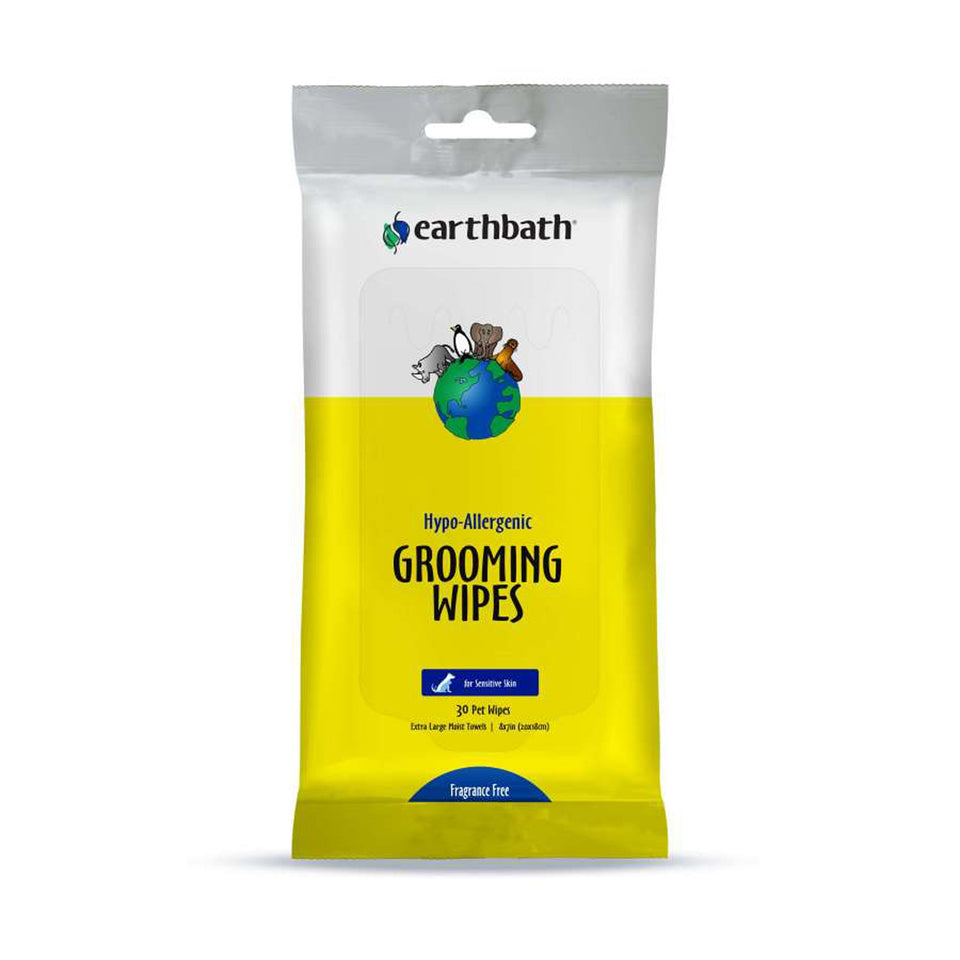 Earthbath Hypoallergenic Dog Grooming Wipes - Fragrance Free 30 ct