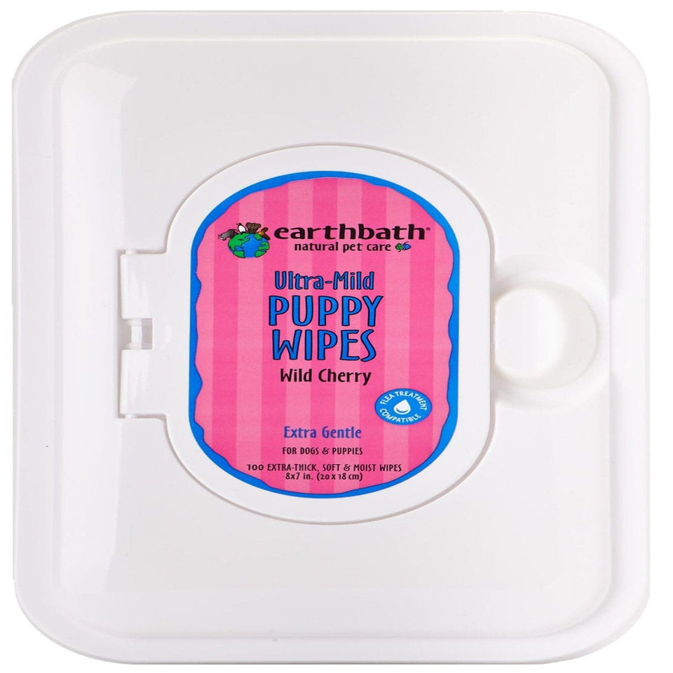 Earthbath Ultra-Mild Puppy Wipes, Wild Cherry 100 ct