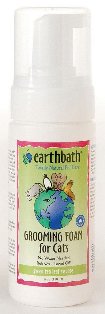 Earthbath Waterless Grooming Foam for Cats & Kittens, Green Tea Leaf 4 oz