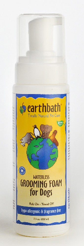 Earthbath Waterless Grooming Foam for Dogs & Puppies, Fragrance Free 8 oz